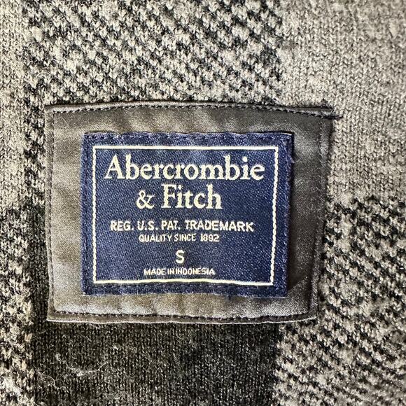 Abercrombie & Fitch Shacket Gray Black Sherpa Zip Up Sweater Jacket Small - Picture 6 of 7